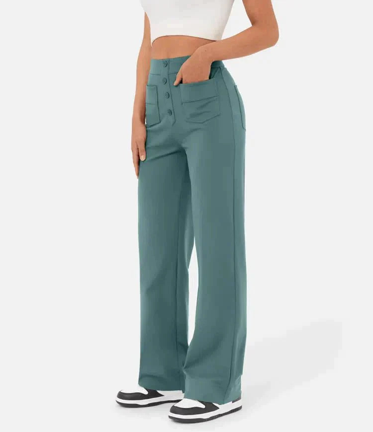 Aurélien | Elastische Casual-Hose mit hoher Taille für Damen