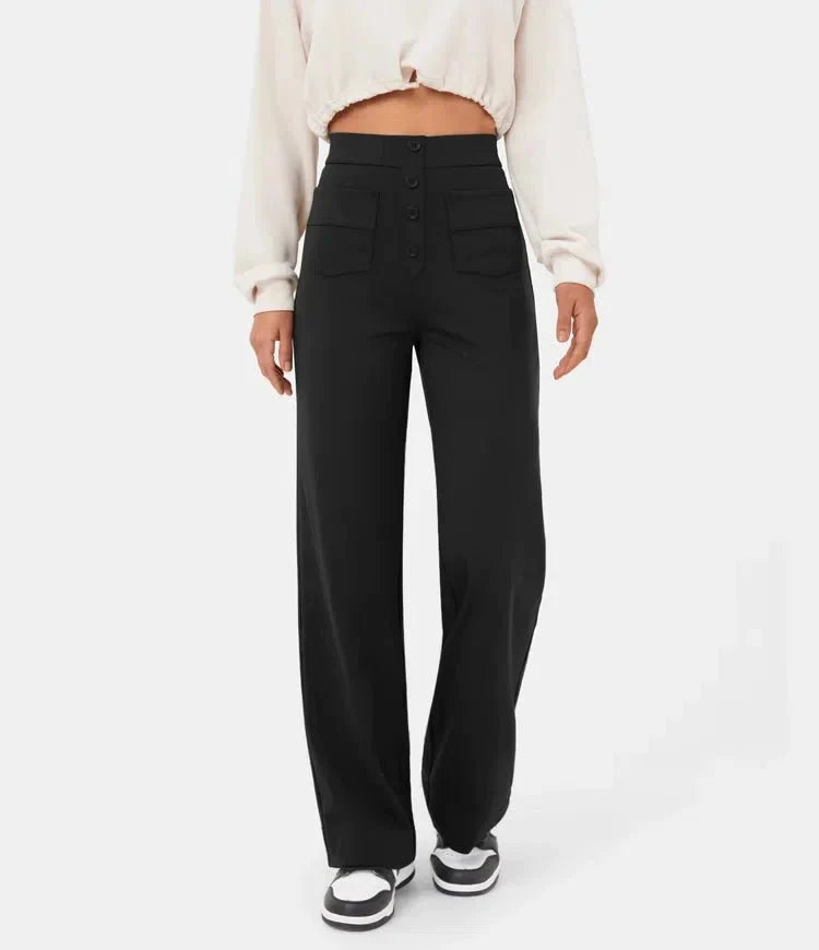 Aurélien | Elastische Casual-Hose mit hoher Taille für Damen
