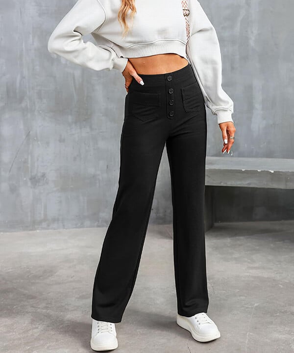 Aurélien | Elastische Casual-Hose mit hoher Taille für Damen