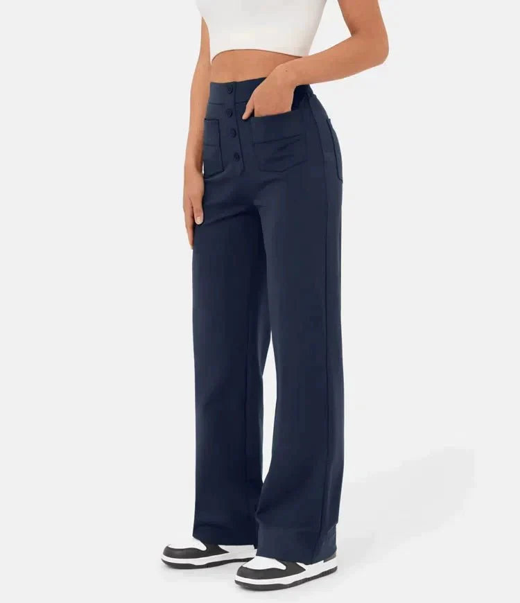 Aurélien | Elastische Casual-Hose mit hoher Taille für Damen