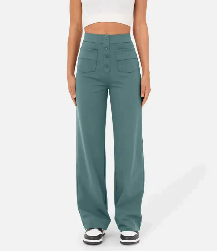 Aurélien | Elastische Casual-Hose mit hoher Taille für Damen