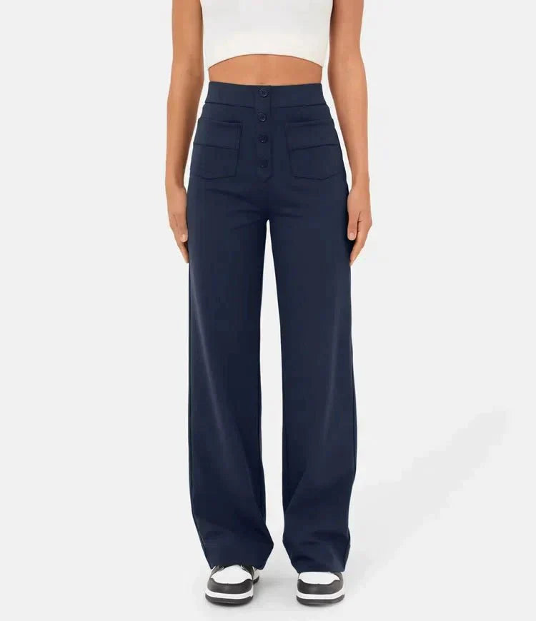 Aurélien | Elastische Casual-Hose mit hoher Taille für Damen